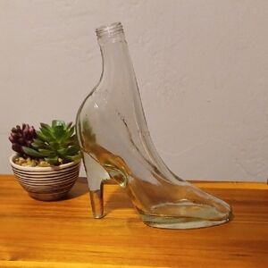 Transparent Glass High Heel Shoe Vase